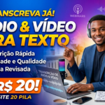 Eu vou fazer Transcrição rápida e precisa de áudios e vídeos