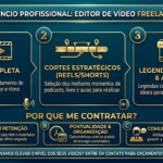 Eu vou fazer Edição de vídeo, cortes estratégicos e legendas...