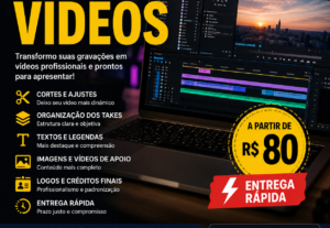 Eu vou editar seu vídeo, empresa ou redes