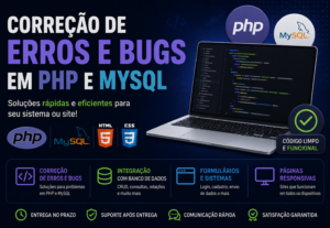 Eu vou corrigir erros e bugs em projetos PHP