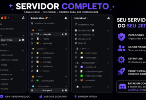Eu vou fazer servidores no discord completo para você