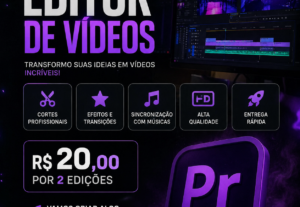 Eu vou EDITAR 2 videos por apenas 20 reais Vídeos profission...
