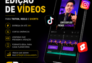 Eu vou Editar seus vídeos para TikTok, Instagram e YouTube