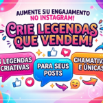 Eu vou fazer 3 legendas criativas/chamativas para o seu Inst...