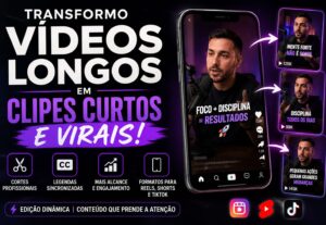 Eu vou transformar vídeos longos em clipes Curtos e Virais