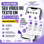 Eu vou transformar seu vídeo ou texto em carrossel Instagram