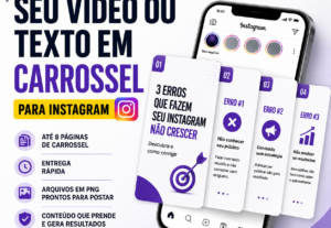 Eu vou transformar seu vídeo ou texto em carrossel Instagram