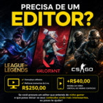 Eu vou Editar suas Gameplays e Cortes de Live