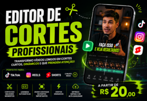 Eu vou criar vídeos de corte profissionais para suas rede