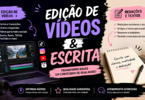 Eu vou fazer edição de videos