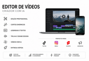 Eu vou editor e criador de videos com ia e promovo anuncios