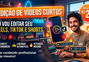 Eu vou editar 1 vídeo curto para Reels, TikTok ou Shorts