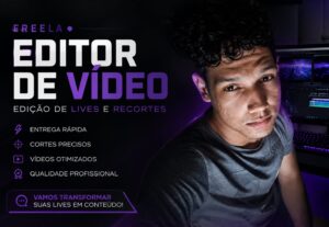 Eu vou editar videos, gerar cortes, e também crio banner