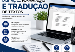 Eu vou digitar, formatar e traduzir seus textos com qualidad...