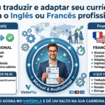 Eu vou traduzir seu currículo para o Inglês ou Francês.