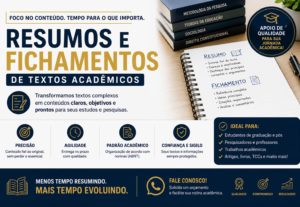 Eu vou fichar ou resumir qualquer texto para você