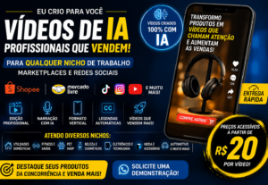 Eu vou Criar seu vídeo de Ia para shopee tiktok youtube