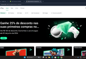 Eu vou criar uma conta pra você no Google Play no Android