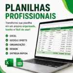 Eu vou formatar sua planilha Excel ou Google Sheets.