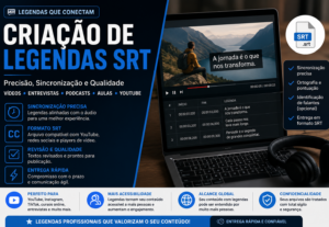 Eu vou criar legendas SRT sincronizadas para seus vídeos