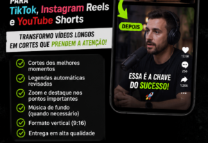 Eu vou fazer cortes profissionais para TikTok, Reels e Short...