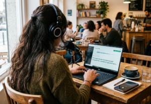 Eu vou digitar seus documentos e áudios