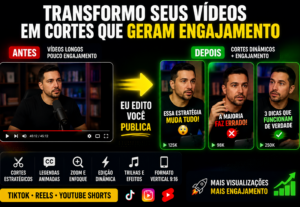 Eu vou Transformar vídeos em cortes virais