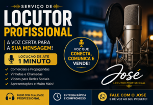 Eu vou Orientar Locução de qualidade para Todos os Projeto