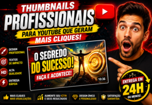 Eu vou criar miniaturas incríveis para YouTube