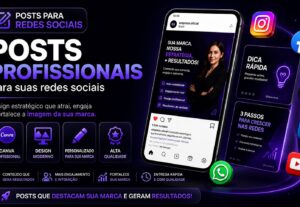 Eu vou criar posts profissionais para suas redes sociais