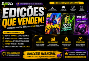 Eu vou editar seus vídeos com qualidade profissional