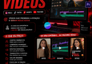 Eu vou editar vídeos virais para TikTok, Reels e Shorts
