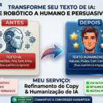 Eu vou humanizar e revisar seus textos gerados por I.A