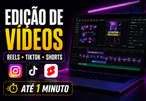Eu vou editar vídeos de até 1 minuto para redes sociais
