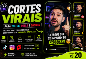 Eu vou Transformar seus vídeos longos em cortes profissionai...