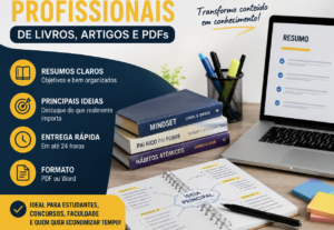 Eu vou fazer resumo profissional de livros,artigos e PDF.