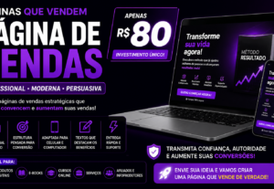 Eu vou fazer Criação de Página de Vendas Profissional e Pers...