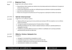 Eu vou criar e reestruturar o seu currículo profissional