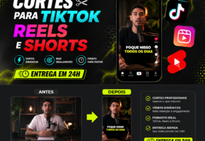 Eu vou Fazer cortes profissionais para TikTok, Reels e Short...