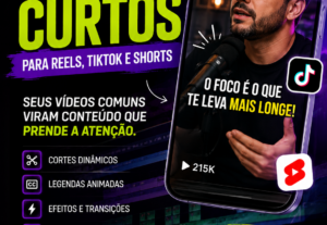 Eu vou Editar seu vídeo curto para Reels, TikTok e Shorts