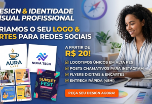 Eu vou Criar seu Logotipo ou Artes para Redes Sociais