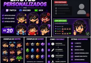 Eu vou criar emootes e badges personalizados Twitch e Discor...