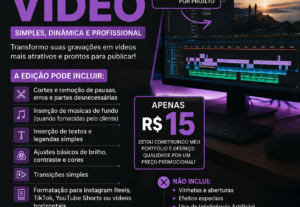 Eu vou editar seu vídeo bruto