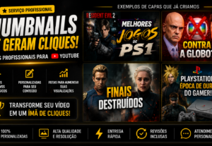 Eu vou criar thumbnails profissionais para youtube