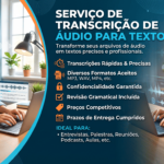 Eu vou realizar a transcrição dos seus áudios e vídeos.
