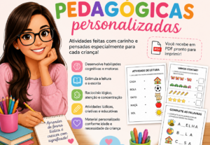 Eu vou criar atividades pedagógicas personalizadas