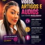 Eu vou criar vídeo comercial e áudio profissional