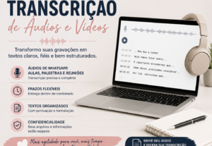 Eu vou transcrever aulas, vídeos e audios de WhatsApp