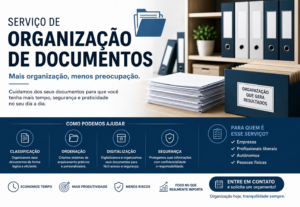 Eu vou Fazer a Organização do seu Documento