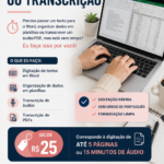 Eu vou fazer Digitação e Transcrição Profissional
